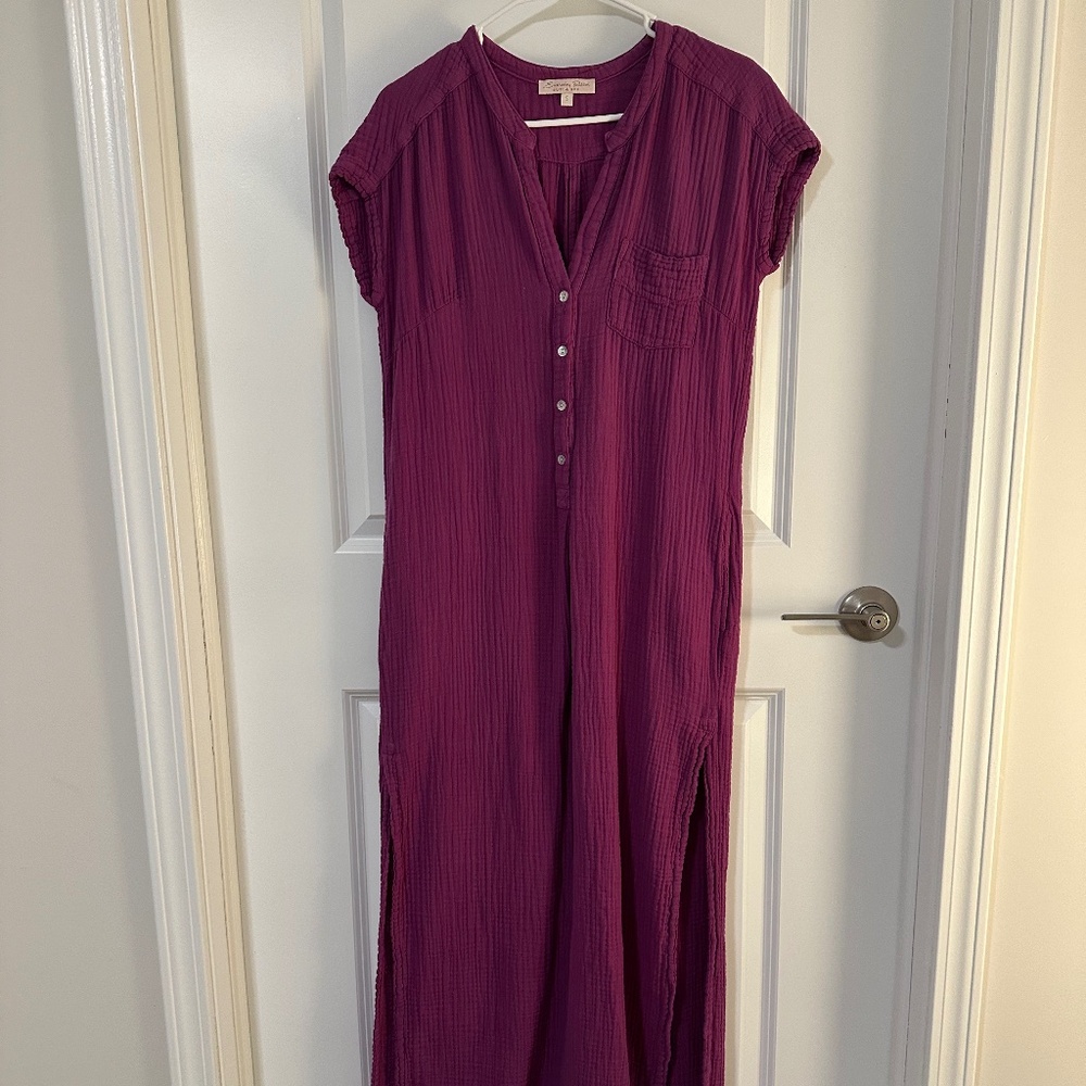 Everyday Ritual pink cotton maxi caftan